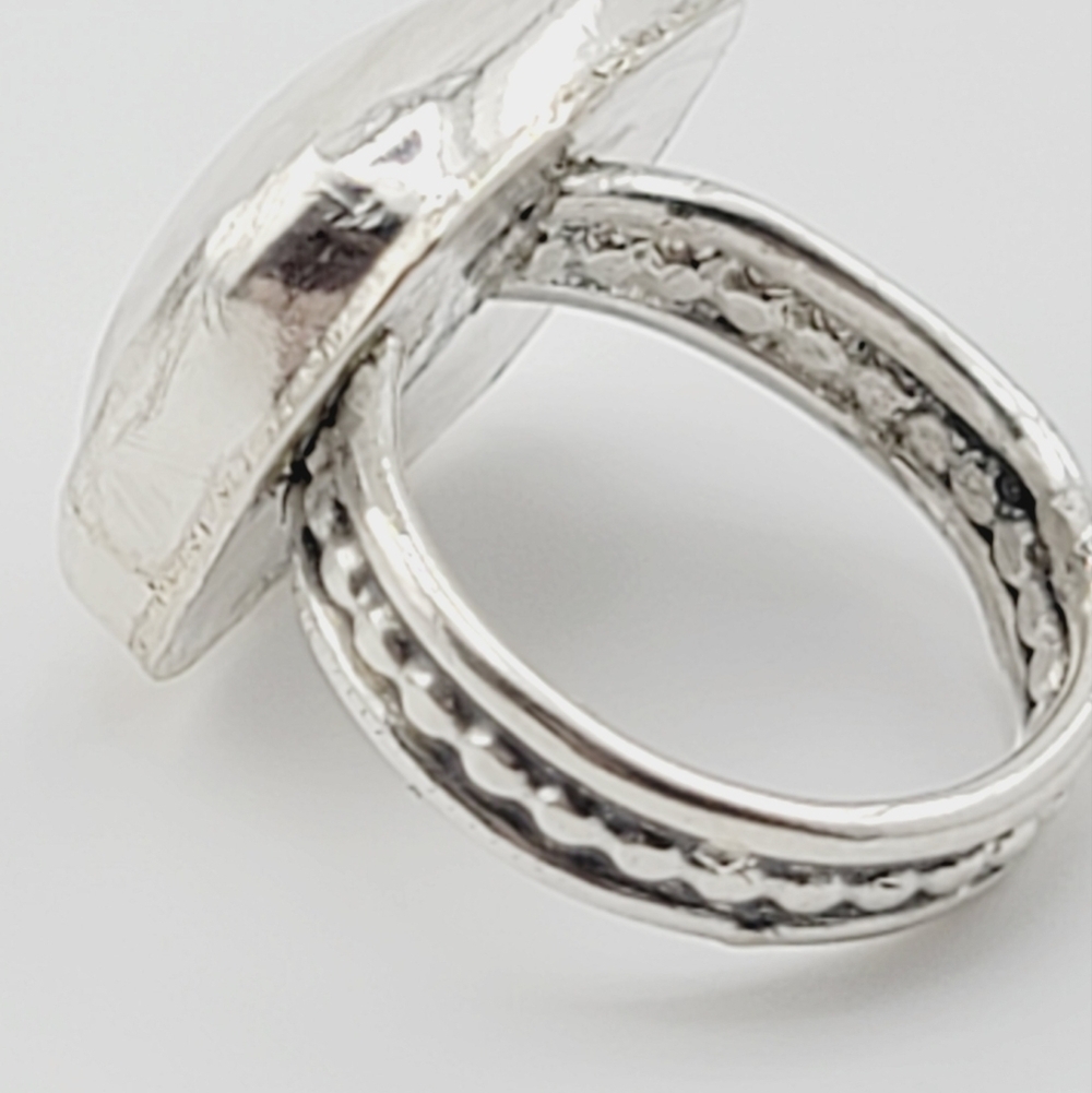 MOONSTONE HANDMADE RING IN 925 STERLING SILVER METAL 4 - Picture 2 of 6